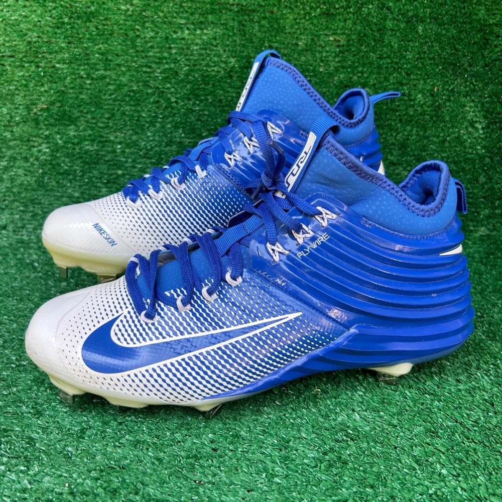 Nike Force Zoom Trout 2 Blue White Metal Baseball Cleats 807127-410 Mens 8
